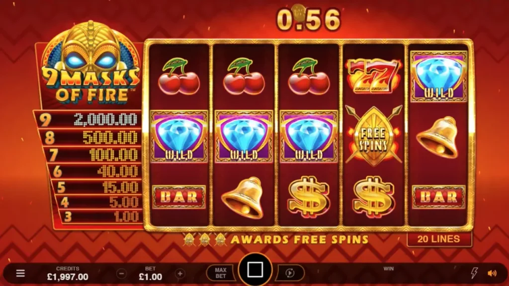 Игровой автомат 9 Mask of Fire